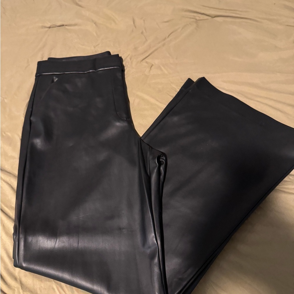 Black Faux Leather Pants